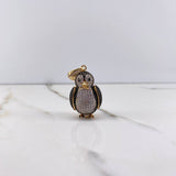 Pendant Penguin 11.75gr / 3.9cm / Black White Zircons Yellow Gold $