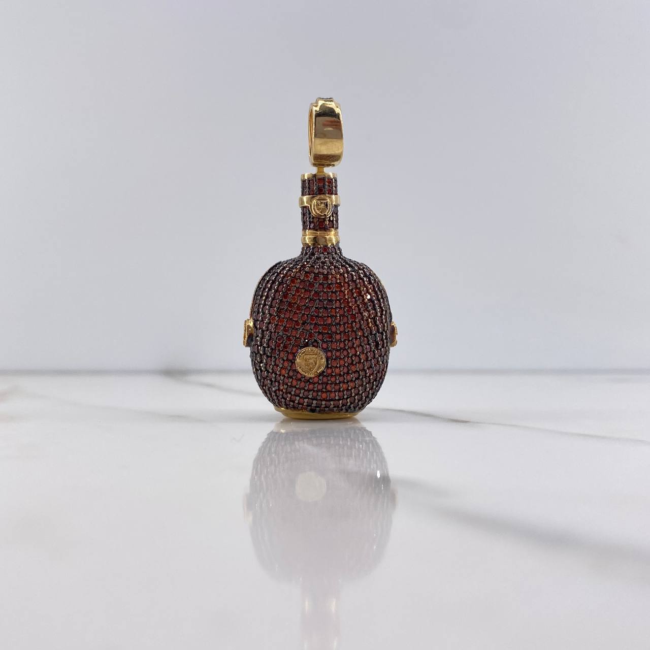 Pendant Buchanan's Bottle 20.8gr / 4.7cm / Orange Zircons Yellow Gold &