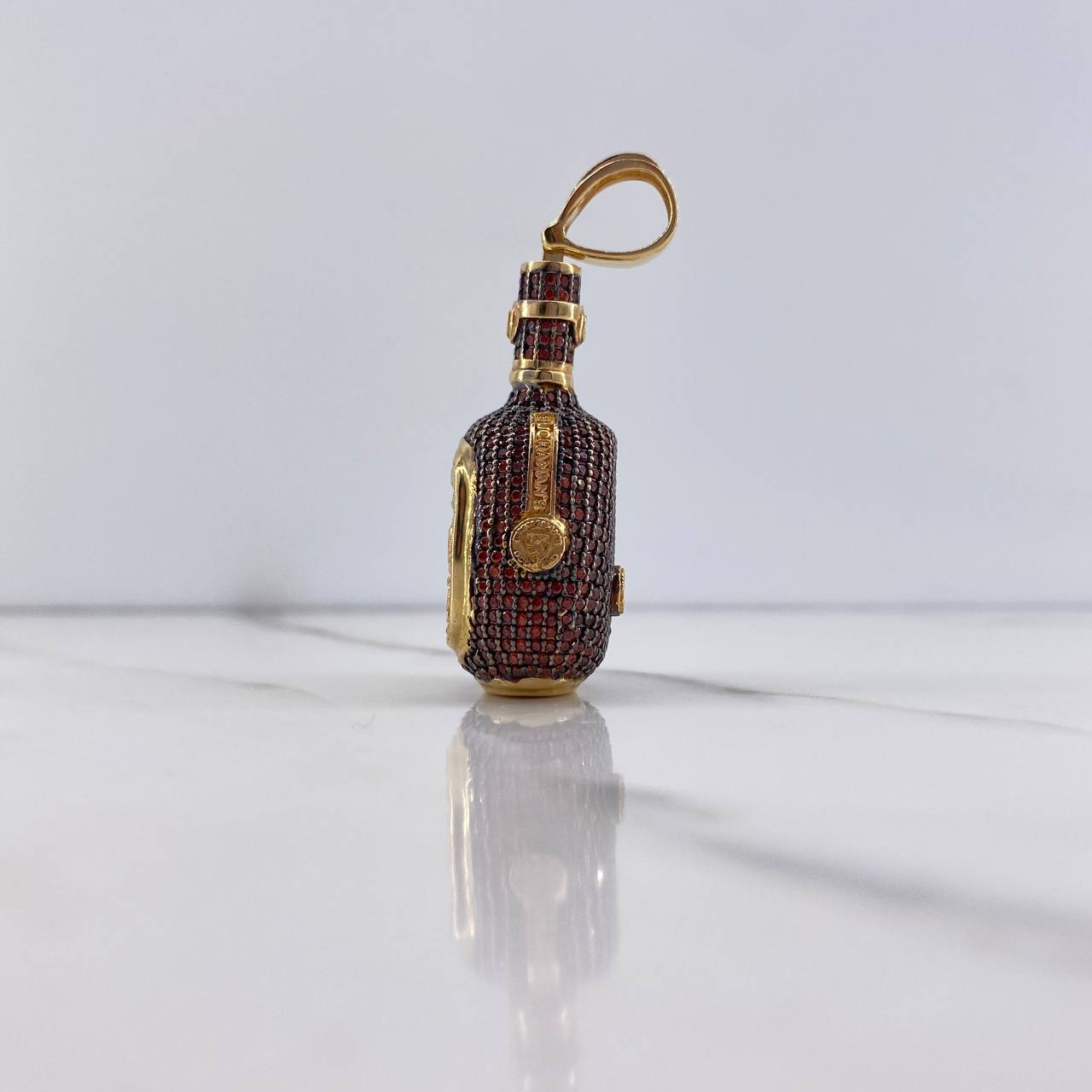 Pendant Buchanan's Bottle 20.8gr / 4.7cm / Orange Zircons Yellow Gold &