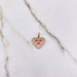 Pendant Heart Girls 1.8gr / 2cm / Fuchsia Brown White Zircons Rose Gold &