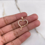 Pendant Sacred Heart 1.55gr / 2.4cm / White Zircons Rose Gold &