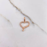 Pendant Sacred Heart 1.55gr / 2.4cm / White Zircons Rose Gold &