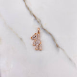 Pendant Bear 3gr / 2.5cm / White Zircons Rose Gold $