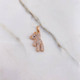 Pendant Bear 3gr / 2.5cm / White Zircons Rose Gold $