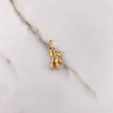 Pendant Bear 2gr / 2.2cm / Purple Green Zircons Yellow Gold &