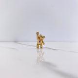 Pendant Bear 2gr / 2.2cm / Purple Green Zircons Yellow Gold &