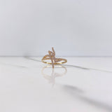 Ring Fe 1.8gr / T5 1/2 / White Zircons Yellow Gold $