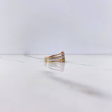 Triple Bow Ring 4.15gr / Size 6 1/4 / White Zircons Three Golds $