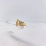 Infinity Ring 4.1gr / T6 / White Zircons Two Yellow and White Gold $