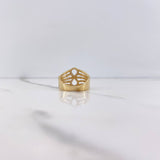 Infinity Ring 4.1gr / T6 / White Zircons Two Yellow and White Gold $