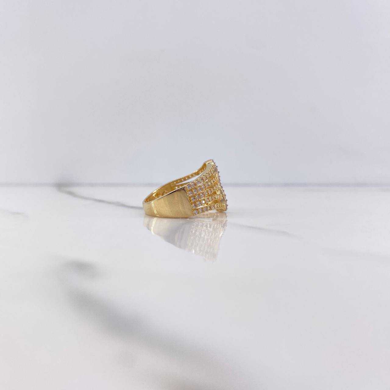 Infinity Ring 4.1gr / T6 / White Zircons Two Yellow and White Gold $