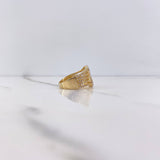 Infinity Ring 4.1gr / T6 / White Zircons Two Yellow and White Gold $