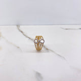 Infinity Ring 4.1gr / T6 / White Zircons Two Yellow and White Gold $