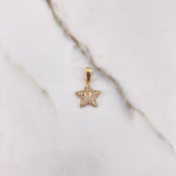 Pendant Star 1.45gr / 2cm / White Zirconia Yellow Gold $