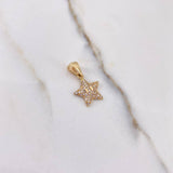 Pendant Star 1.35gr / 2cm / White Zirconia Yellow Gold &