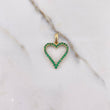 Dije Silueta Corazon 1.85gr / 2.8cm / Circones Verdes Blancos Oro Amarillo $