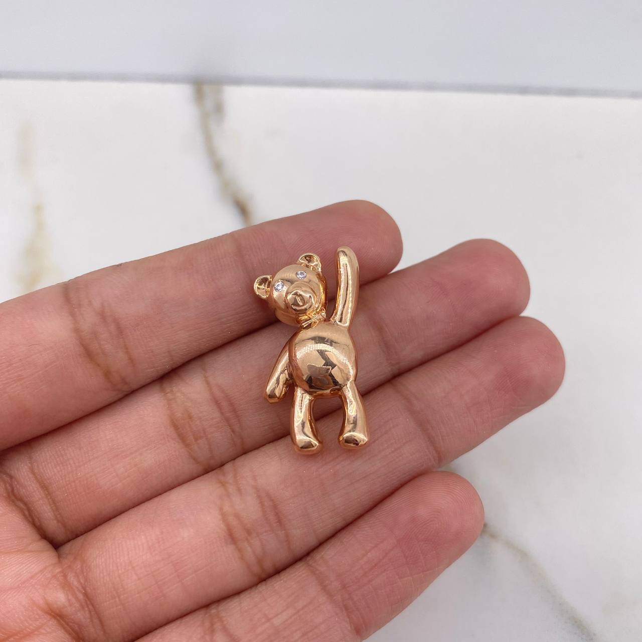 Pendant Bear 4.55gr / 2.5cm / White Zircons Rose Gold $