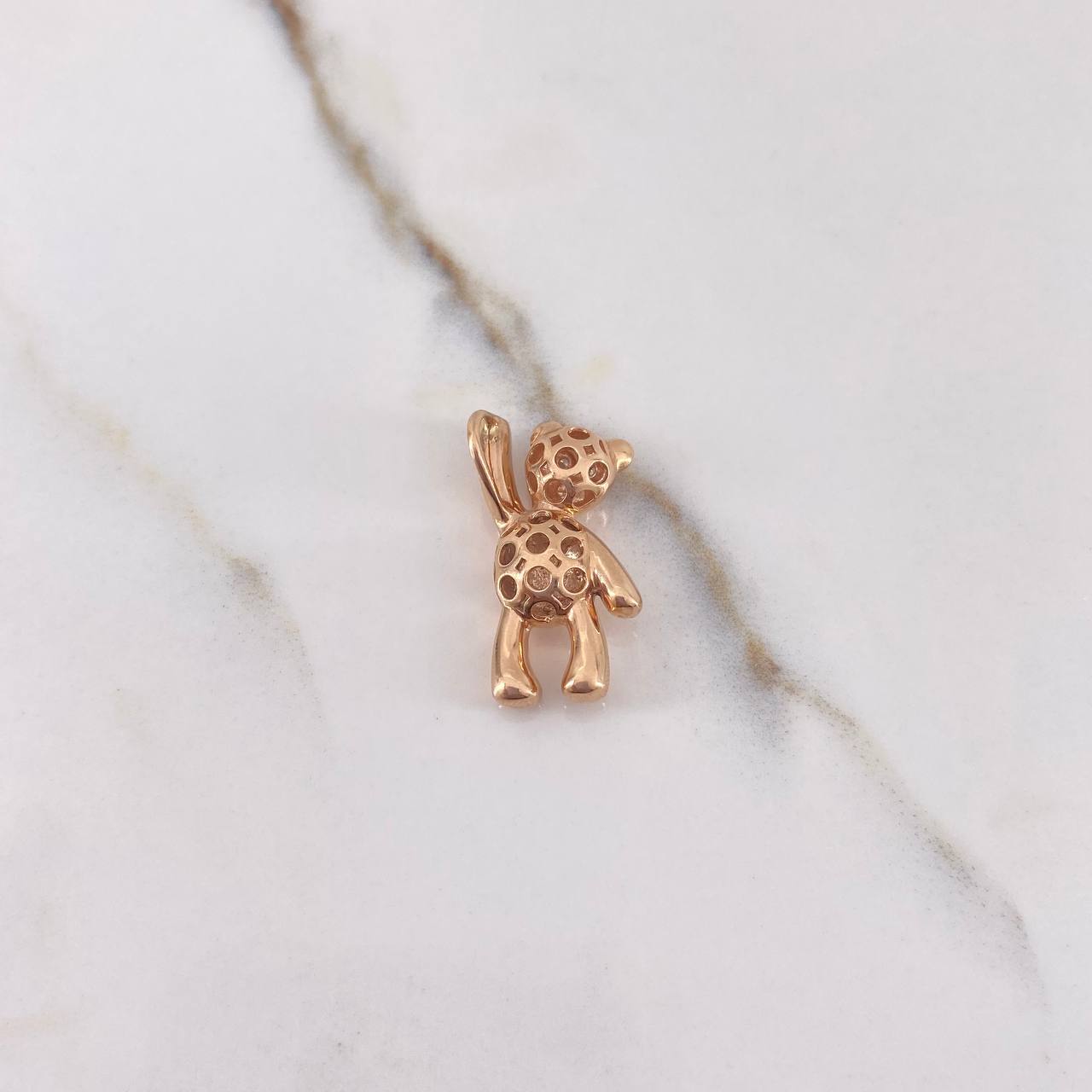 Pendant Bear 4.55gr / 2.5cm / White Zircons Rose Gold $