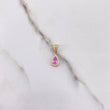 Pendant Halo Drop 1gr / 1.7cm / White Pink Zircons Yellow Gold &