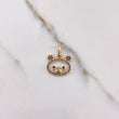 Pendant Bear Face Silhouette 1.6gr / 2.8cm / Brown Black Zircons Yellow Gold &