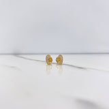 Stud Earrings Virgin Mary 0.65gr / White Zircon Silhouette Yellow Gold &