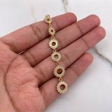 Pendant Sprocket 3.45gr / 7.5cm / White Zircons Yellow Gold $