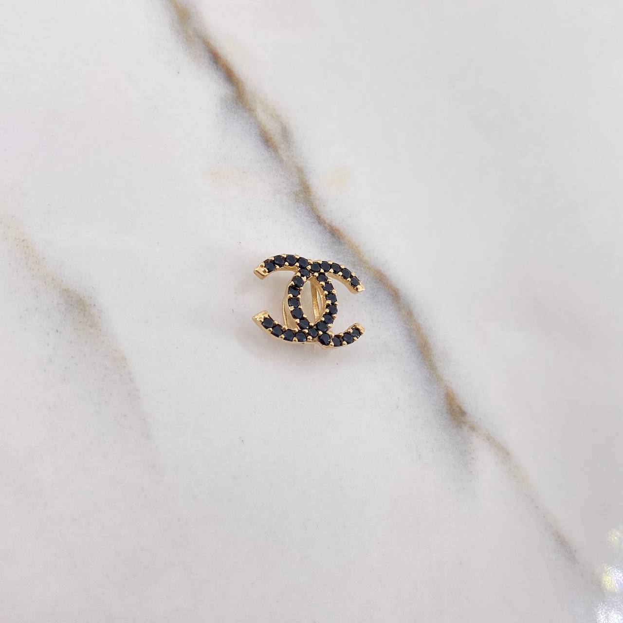 Pendant CC 0.8gr / 1cm / Black Zirconia Yellow Gold $