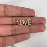 Charm Love 1.25gr / 2.8cm / White Zircons Yellow Gold $