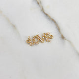 Charm Love 1.25gr / 2.8cm / White Zircons Yellow Gold $