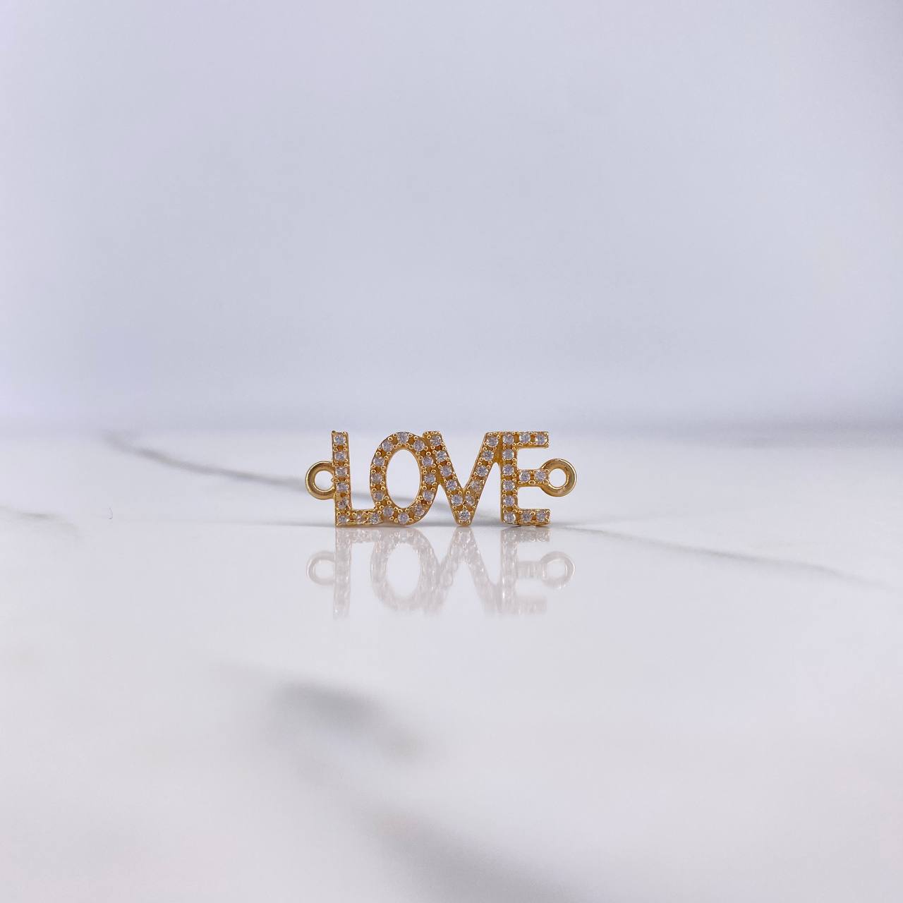 Charm Love 1.25gr / 2.8cm / White Zircons Yellow Gold $