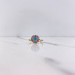 Lotus Flower Ring 2.25gr / Size 5 1/2 / Colored Zircons Yellow Gold !