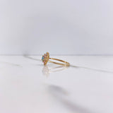 Lotus Flower Ring 2.25gr / Size 5 1/2 / Colored Zircons Yellow Gold !