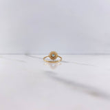 Lotus Flower Ring 2.25gr / Size 5 1/2 / Colored Zircons Yellow Gold !