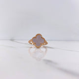 Anillo Trebol  4.25gr / T8 / Nacar Blanco Oro Rosa Nac.Esp. &