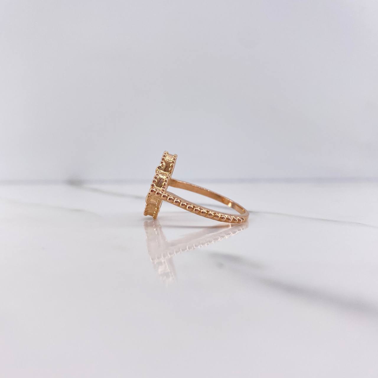 Anillo Trebol  4.25gr / T8 / Nacar Blanco Oro Rosa Nac.Esp. &