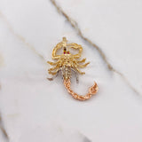 Pendant Scorpion 7.85gr / 3.9cm / Fuchsia Zircons Three Golds &