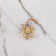 Pendant Scorpion 7.85gr / 3.9cm / Fuchsia Zircons Three Golds &