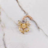 Pendant Scorpion 7.85gr / 3.9cm / Fuchsia Zircons Three Golds &