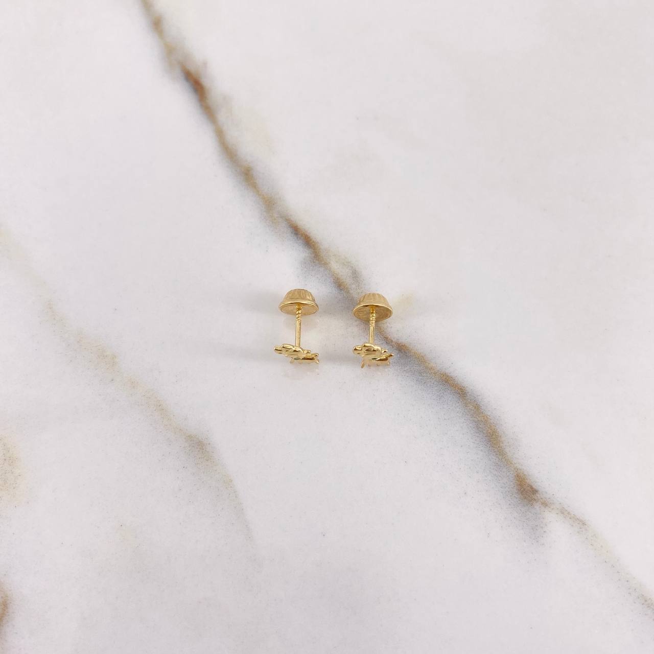 Stud Earrings Bambi 0.7gr / Circon Green Yellow Gold $