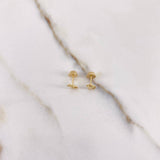 Stud Earrings Bambi 0.7gr / Circon Green Yellow Gold $