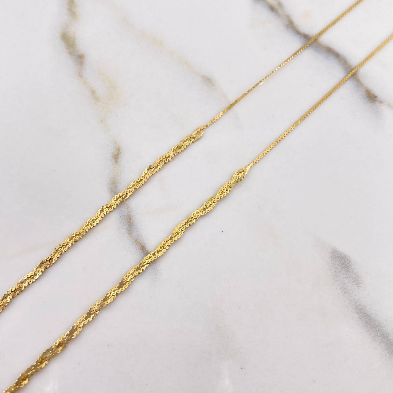 Cadena Rumana 2.9gr / 45cm / 3mm Trenzada Oro Amarillo +3 $