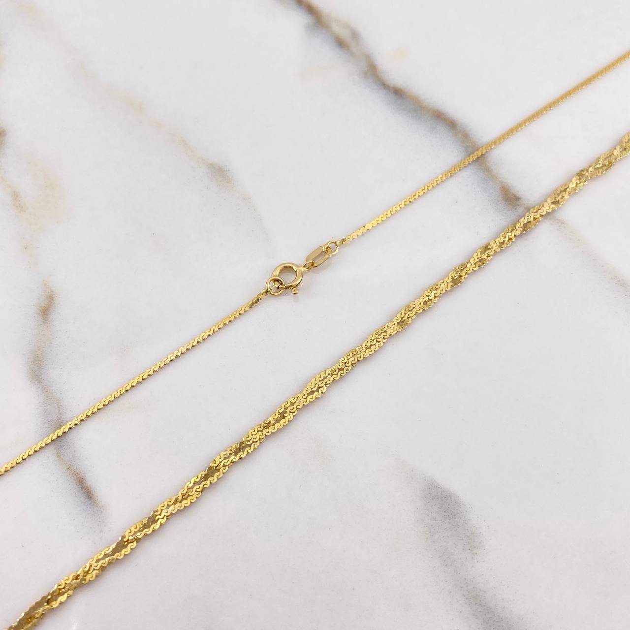 Cadena Rumana 2.9gr / 45cm / 3mm Trenzada Oro Amarillo +3 $