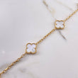 Ankle bracelet Classic Link Clover 15gr / 26cm / White Pearl Yellow Gold $