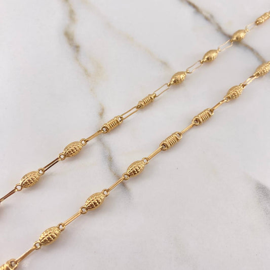 Rustic Chain Granada 8.75gr / 65cm / 5mm Barrel Yellow Gold &