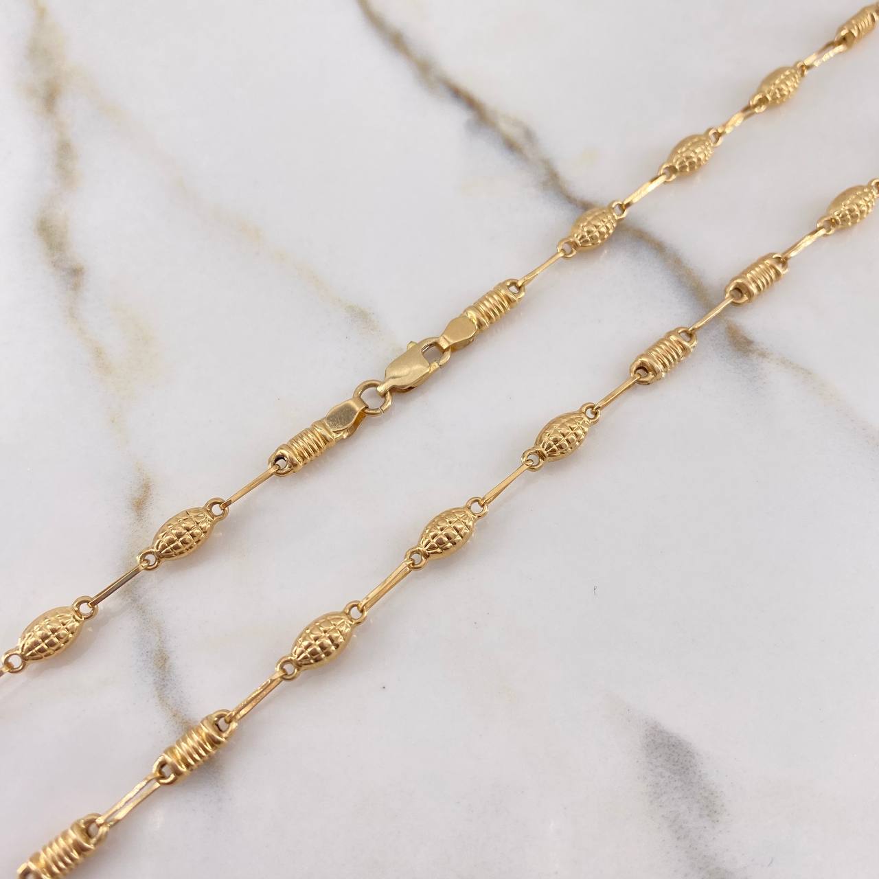 Rustic Chain Granada 8.75gr / 65cm / 5mm Barrel Yellow Gold &
