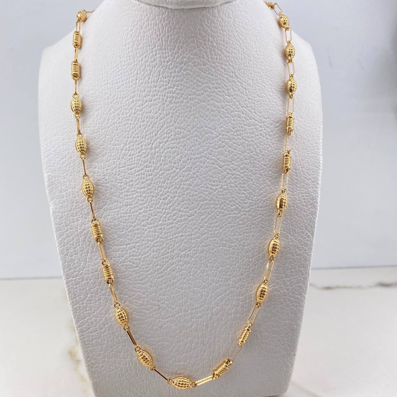 Rustic Chain Granada 8.75gr / 65cm / 5mm Barrel Yellow Gold &