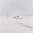 Heart Silhouette Ring 1.75gr / Size 5 3/4 / White Zircons Yellow Gold &