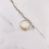 Infinity Ring 1.95gr / Size 7 1/4 / White Zircons Yellow Gold &
