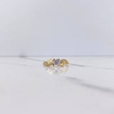 Infinity Ring 1.95gr / Size 7 1/4 / White Zircons Yellow Gold &