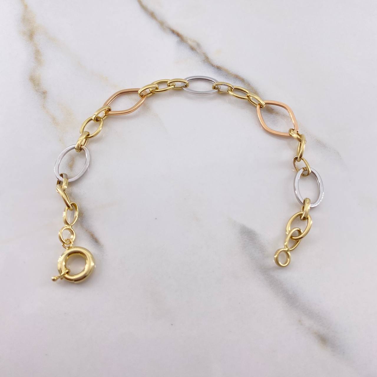 Bracelet Gitana 4.25gr / 20cm / Earrings / Three Golds +3 &